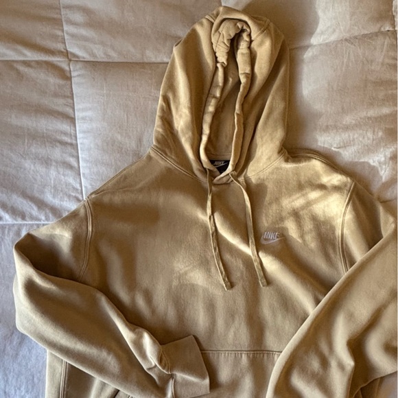 Nike Other - Nike Beige Hoodie with White Logo